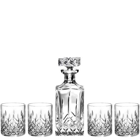 Diamond Pattern Crystal Whiskey Decanter Set Healy Glass Artistry