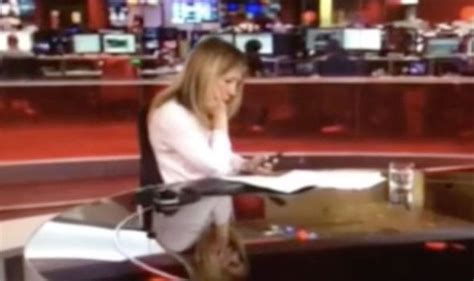 bbc news reporter caught playing with her phone live on air life life and style uk