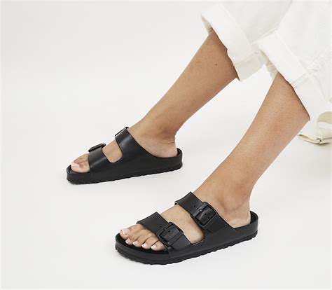 Birkenstock Arizona Two Strap Sandals F Black Eva Womens Sandals