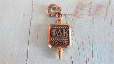 Phi Delta Kappa Fraternity Antique Pendant Fob 1906 Key Charm By