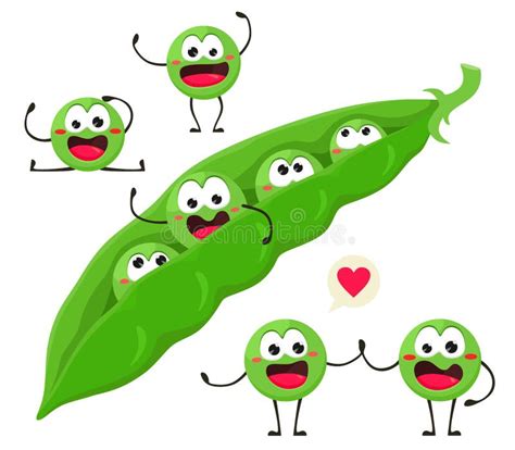 Green Peas Illustration Cartoon Stock Illustration Illustration Of