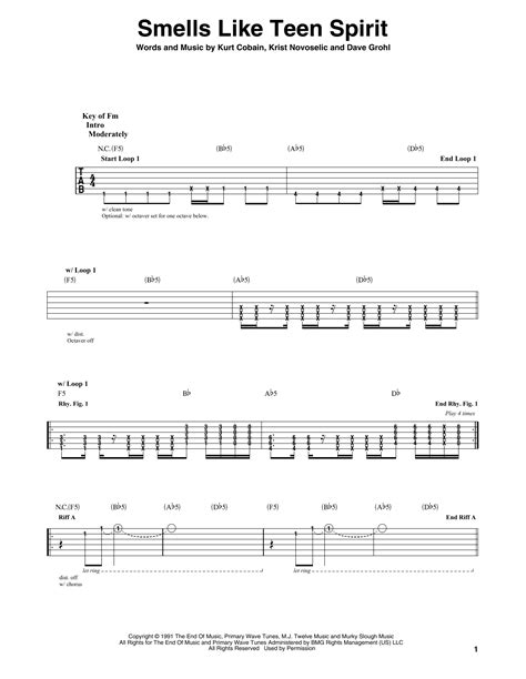 Smells Like Teen Spirit Guitar Tab Telegraph