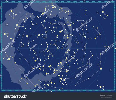 Celestial Map Of The Night Sky Stock Vector 111101498 Shutterstock
