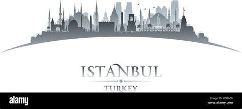 Istanbul Turkey City Skyline Silhouette Vector Illustration Stock