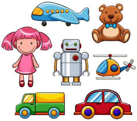 Different Types Of Cute Toys 414738 Vector Art At Vecteezy