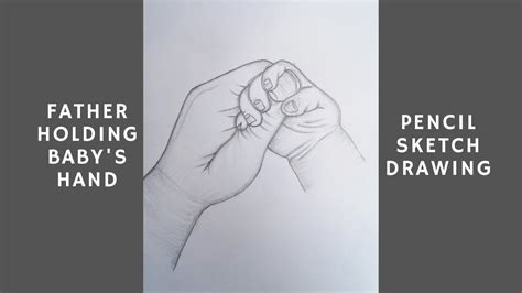 Father Holding Babys Hand Pencil Sketch Drawing Step By Step