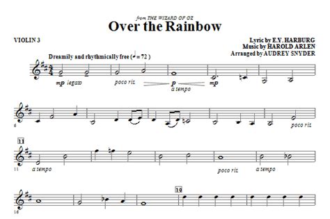 Over the rainbow is a ballad written for the movie the wizard of oz from 1939. Over The Rainbow - Violin 3 | Sheet Music Direct