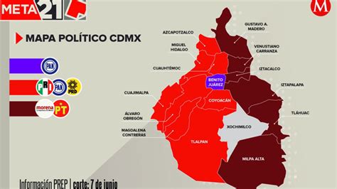 Cdmx Se Divide En Dos Así Quedó El Mapa Político Tras Elecciones 2021 Grupo Milenio