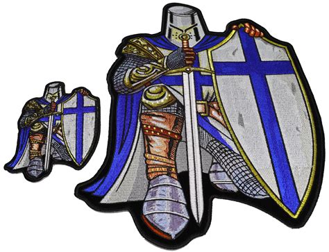 Blue Crusader Knight Patch Set Small And Large Back Patch By Ivamis Patches