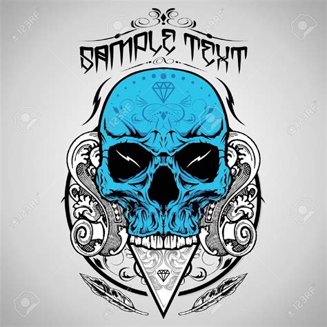 Open Mouth Skull Drawing Tattoo