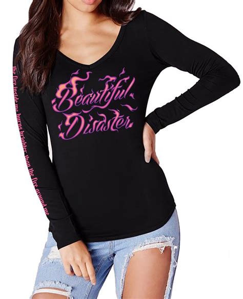 phoenix long sleeve beautiful disaster clothing pink and black perfect for anyone who loves