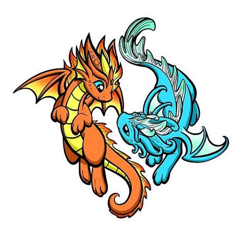 Water And Fire Dragons Dragon Artwork Cute Dragon Drawing Easy