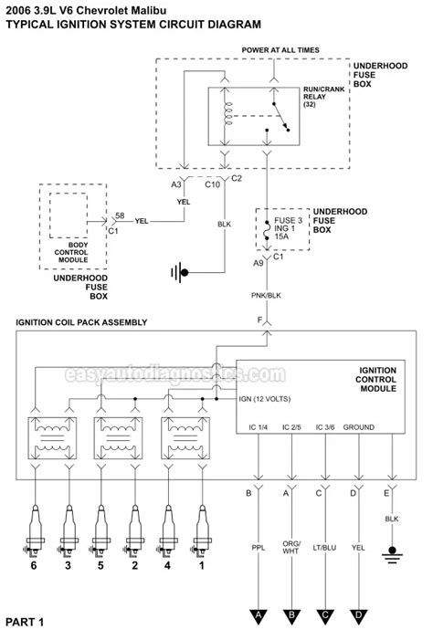 Part 1 Ignition System Wiring Diagram 2006 2007 39l Chevrolet Malibu