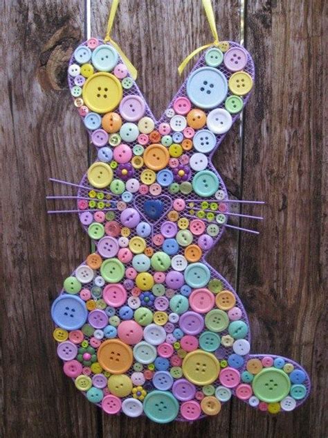 Easter Button Bunny Easter Decoration Spring By Aworkofheartsa 5500