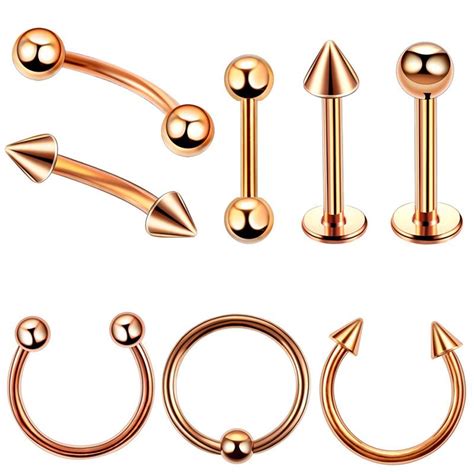 Shop Body Piercing Online 2x 12pcs Unisex 20g Stainless Steel Curved Eyebrow Ear Navel Belly