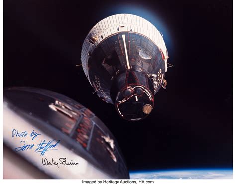 Gemini 7 Crew Signed Large Rendezvous Color Photo Explorers Lot
