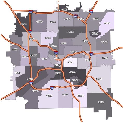 Indianapolis Zip Code Map Gis Geography