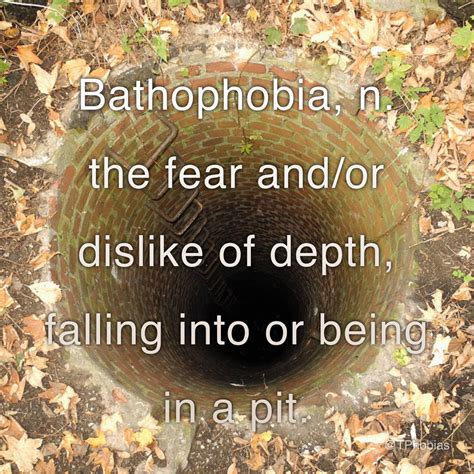 Bathophobia Phobias Phobia Words Fear