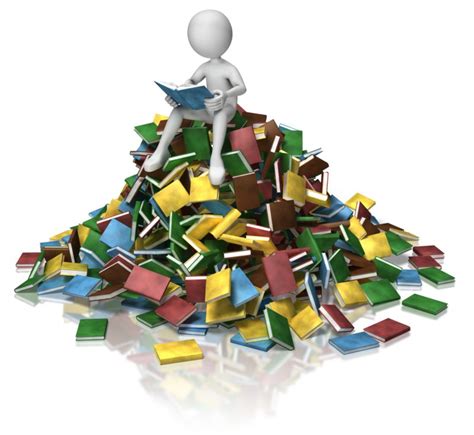 Stick Figure Book Pile Reading Great Powerpoint Clipart For