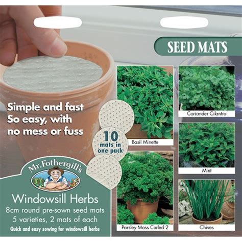 Windowsill Herbs Seed Mats Collection Mr Fothergills Bridgend Garden Centre