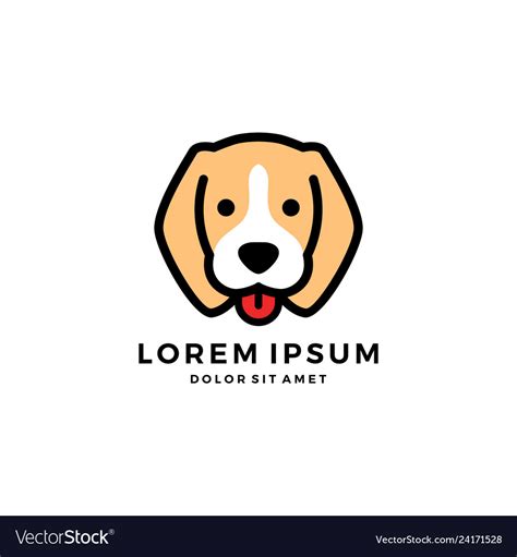 Dog Head Cute Pet Logo Icon Royalty Free Vector Image
