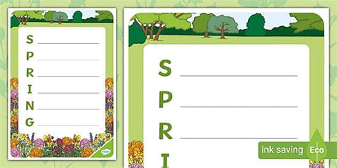 Spring Acrostic Poem Template K 5 Ela Resources Twinkl