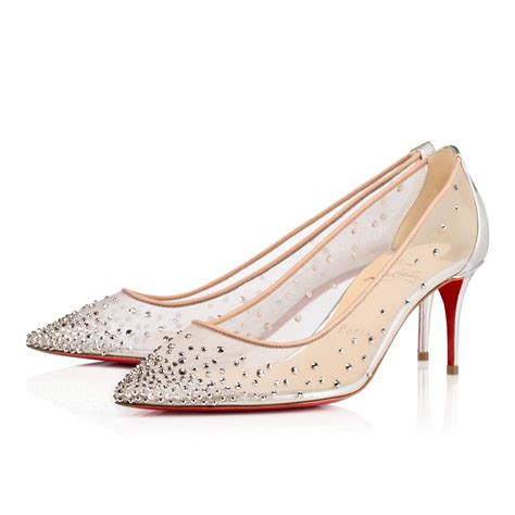 Christian Louboutin Follies Strass 70 Version Silver Strass Women Shoe Christian Louboutin