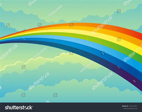 Illustration Beautiful Rainbow Cloudy Sky Stock Vector Royalty Free