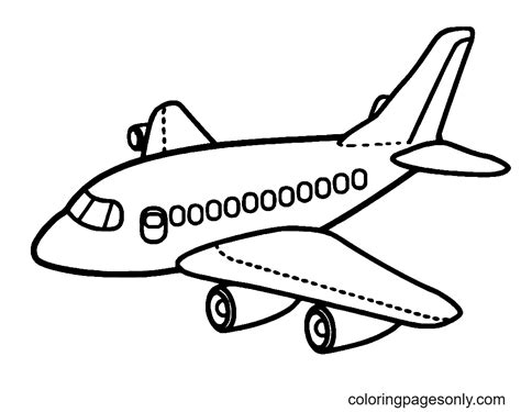 Draw Airplane For Kids Coloring Page Free Printable Coloring Pages