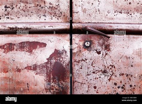Beautiful Rusty Corroded Industrial Steel Doors Brown And Red Rusted