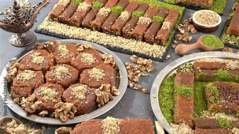 Traditional Turkish Baklava Pistachio Pastry Dilberdudagi Ozel Kesim