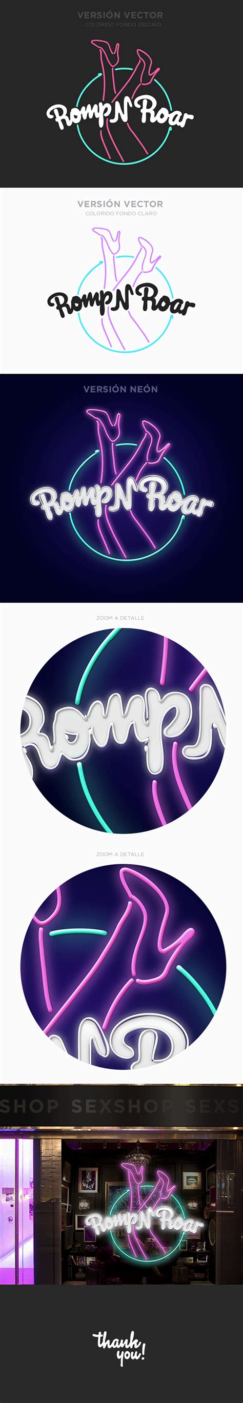 Romp N Roar Sex Shop Logo On Behance