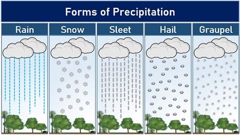 Types Of Precipitation In Hydrology Rain Drizzle Snow Sleet Hail