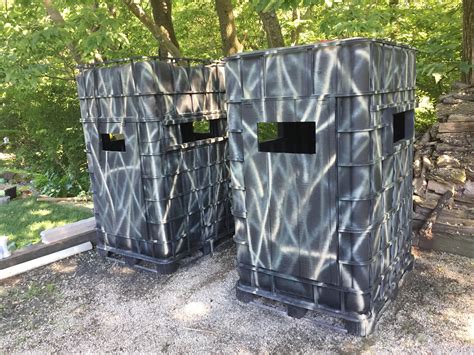 Made These 2 Deer Ground Blinds From 3 Ibc Totes I Hope To Have A Step