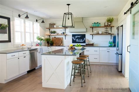 Built from white oak with wire brushed finish. our farmhouse kitchen reveal | The Harper House