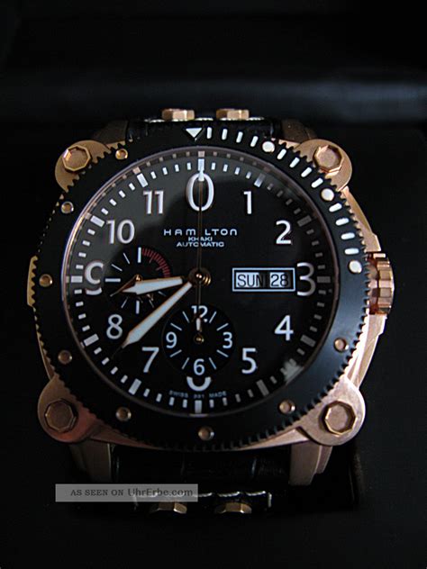 Kaufen sie hamilton uhren khaki uhren zu verbilligtem preis einschließlich hamilton antique vintage watches, watches, swiss railroad. Hamilton Uhr Khaki Navy Belowzero Rosegold Serie H78646733 ...