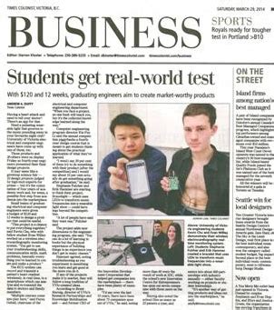Fourth-Year Design Project teams featured in Victoria Times Colonist ...