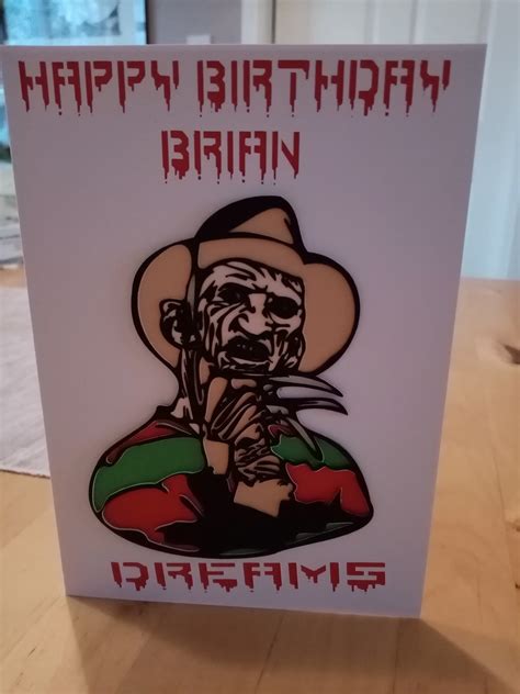 Handmade 3d Freddy Krueger Birthday Card Personalised Etsy