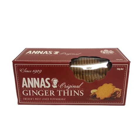 Annas Original Ginger Thins 150g Biviano And Sons