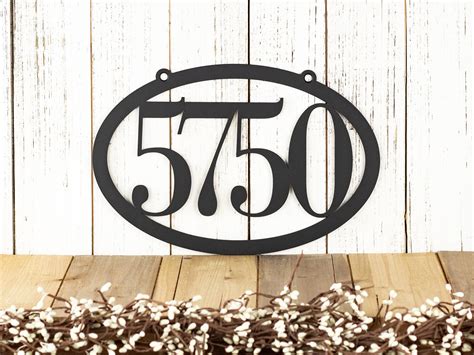 House Number Sign Metal Address Plaque Outdoor Hanging House Number