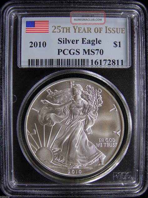 2010 American Silver Eagle Pcgs Ms70