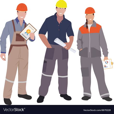 Civil Engineer Architect And Construction Workers Vector Image
