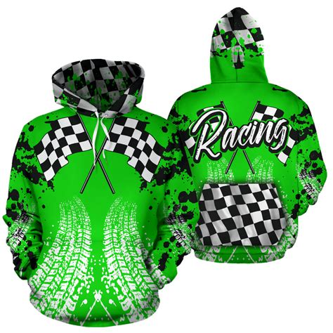 Racing All Over Print Hoodie Green With Free Shipping Today My Car