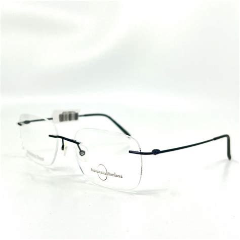 naturally rimless accessories naturally rimless nr37 nav blue rectangular eyeglasses frames