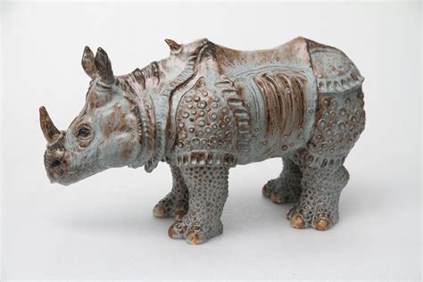 Durer Rhino Ceramic Sculptures Lion Sculpture Ceramic Animals Rhino