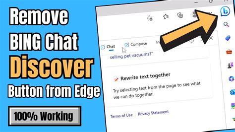 How To Remove Bing Chat Discover Button In Microsoft Edge Toolbar