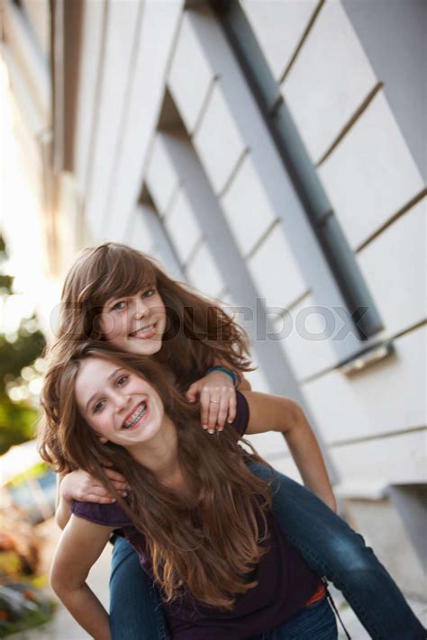 Girls Having Fun Together Stock Image Colourbox