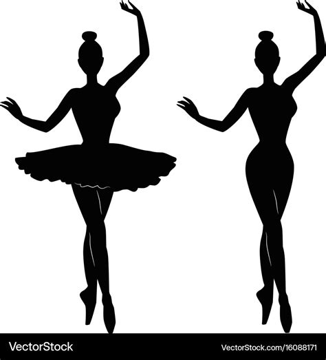 Woman Ballet Dancer Silhouette Royalty Free Vector Image