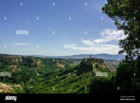 Scenic View Of The Medieval Village Of Civita Di Bagnoregio And Valle