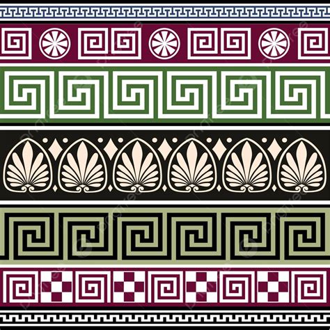 set of antique greek ornaments neoclassical ornament pattern vector neoclassical ornament